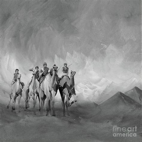 Desert Camels Painting Painting By Gull G Pixels
