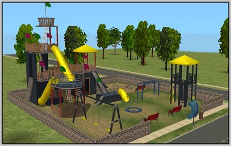 Mod The Sims Recolors For Phaenohs Wonderfully Wooden Playground Set