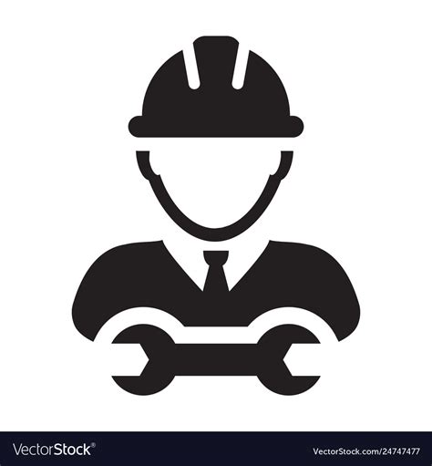 Mechanic Worker Icon Male Construction Service Vector Image