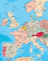 Map Of Western Europe With Cities - Vector U S Map