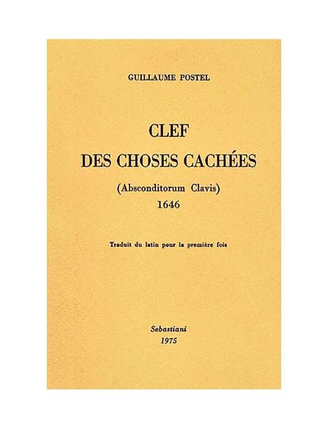 Clef Des Choses Cachées Absconditorum Clavis