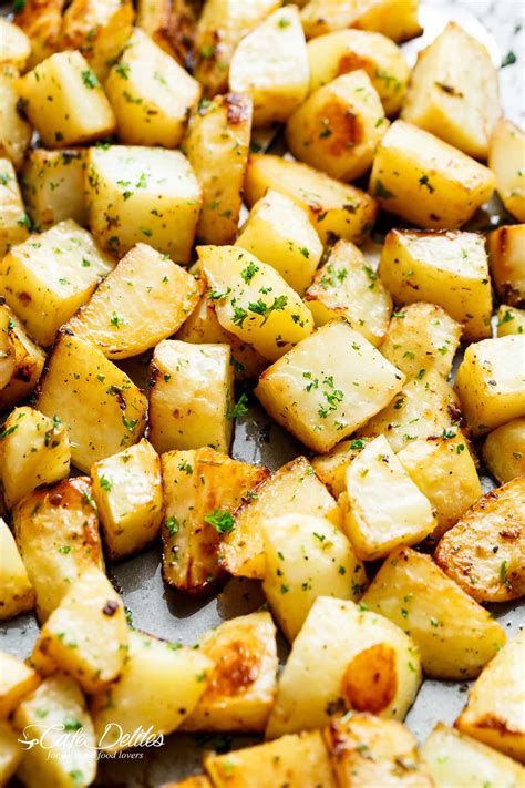Flip them over every 20 minutes or so and check them for doneness by piercing them with a fork. Crisp Garlic Potatoes Recipe | New Idea Food