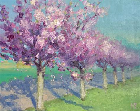Cherry Blossom Oil Painting By Victoria Rechsteiner Saatchi Art
