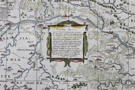 Rare Old Wall Map Grand Duchy Of Lithuania Original Engaving 17th Century