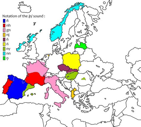 Writing Of The ɲ Sound In The European Languages Using The Latin