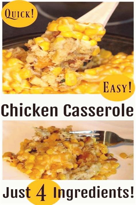 Quick Easy 4 Ingredient Chicken Casserole Chicken Casserole