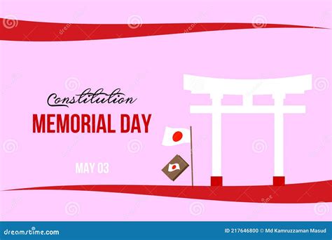 Japanese Constitution Memorial Day Japanese Temple Gate And National
