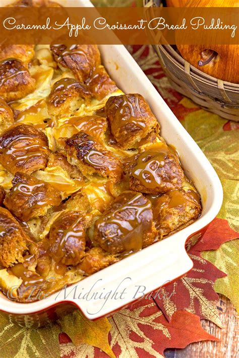 A croissant is a buttery, flaky, viennoiserie pastry of austrian origin, named for its historical crescent shape. Caramel Apple Croissant Bread Pudding - The Midnight Baker