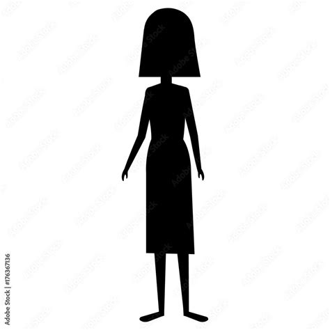 Hippie Woman Silhouette Avatar Character Stock Vector Adobe Stock