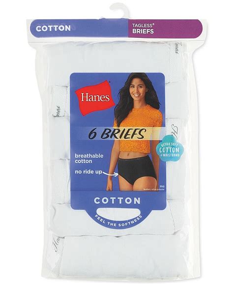 Hanes Womens 6 Pk Cool Comfort™ Cotton Brief Underwear Pp40wh