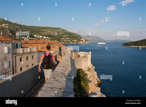 View From Ramparts Walkway Old Town Dubrovnik Croatia Stock Photo