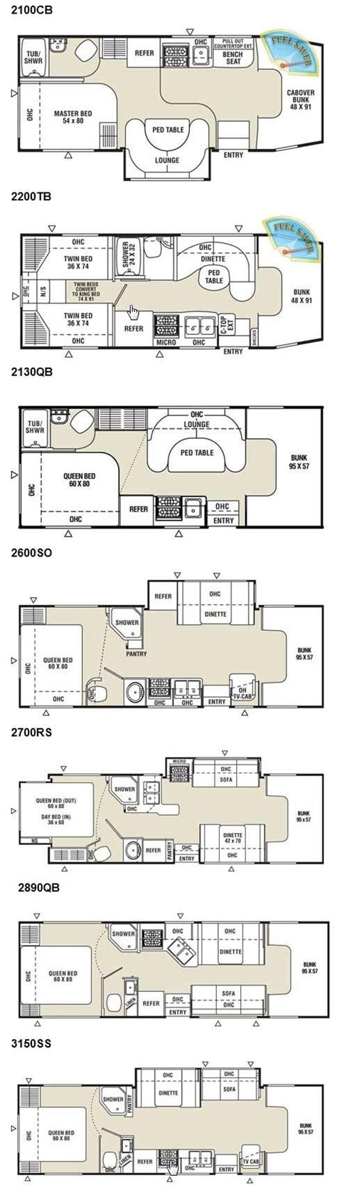 Coachmen Freelander Class C Motorhome Floorplans 7 Models Showing