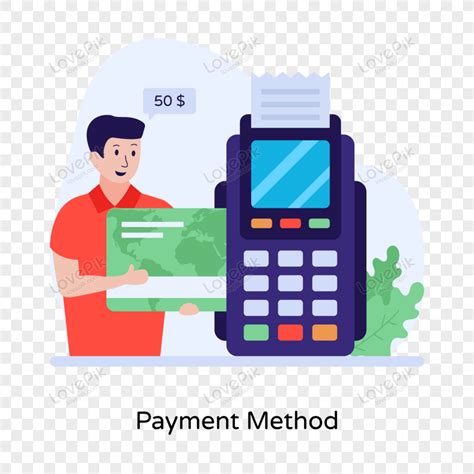 Card Payment Via Pos Machine Flat Illustration Png Transparent And