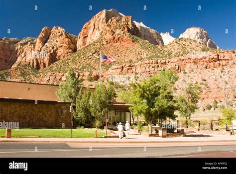 Visitors Entering The Human History Museum In Zion National Park In