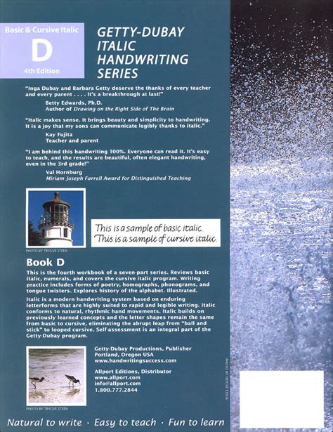 Getty Dubay Italic Handwriting Series Book D Fourth Edition Getty