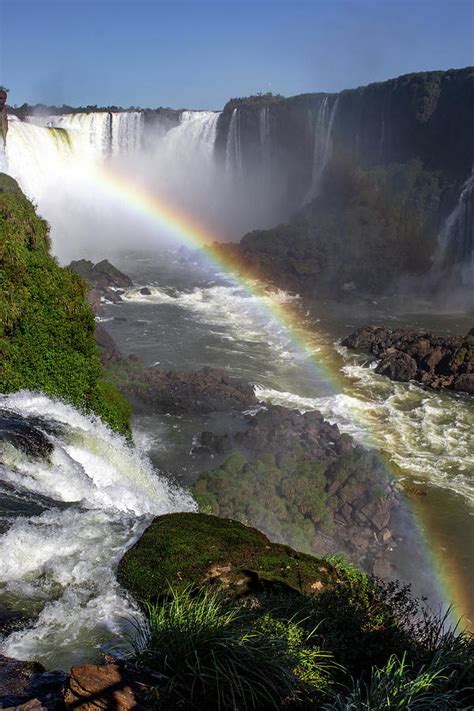 Double Rainbow Over Iguazu Falls Vertical Photograph By Janet Corradini