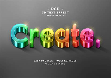 Premium Psd Create 3d Text Style Effect