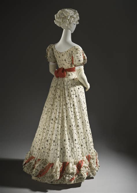 1820 Ball Gown British Cotton Plain Weave With Metallic Thread