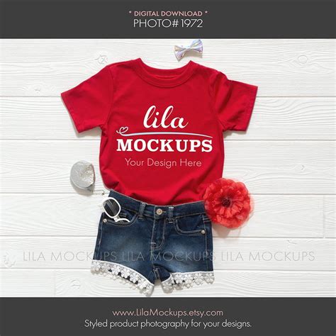 Download Red Toddler T-shirt Mockup Photo /Girl's tshirt mock-up ...