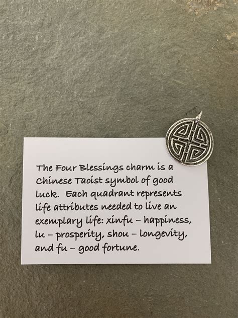 Four Blessings Charm Good Luck Charm Chinese Taoist Symbol Etsy