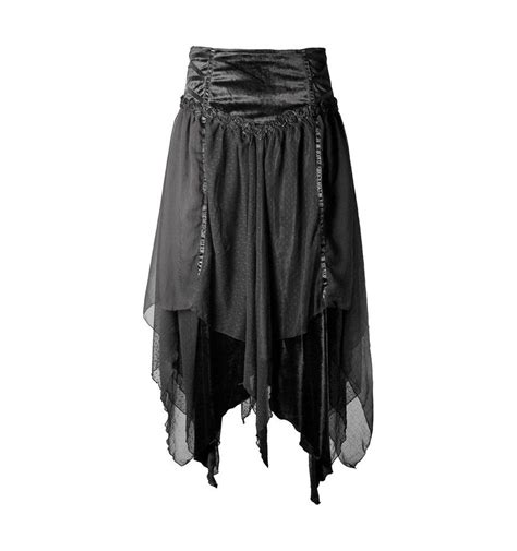 Black Flowing Velvet And Sheer Women S Skirt By Sinister Gothic Outfits Gothic Skirts Gothic