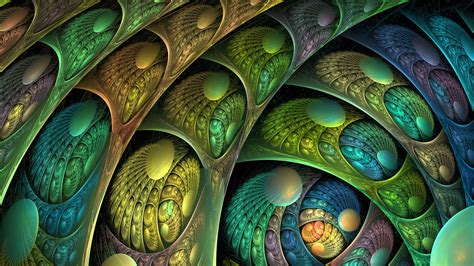 Green Yellow Blue Glare Fractal Art Pattern Hd Abstract Wallpapers Hd