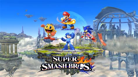 Super Smash Bros Mario Sonic Pacman And Megaman By Supermariofan54321