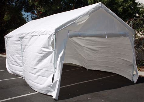 A canopy tent with sides is great for camping, parties, and protection for your vehicle or equipment. 20'x10' Complete set Garage Carport w/Side Wall & Frames ...