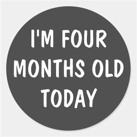 Four Month Old Baby Classic Round Sticker