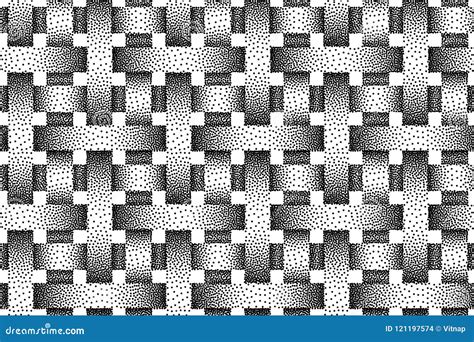 Vector Seamless Pattern Of Woven Bands Stipple Texture Stock Vector
