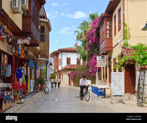 Street Scene In Old Town Antalya Turkey Stock Photo Alamy