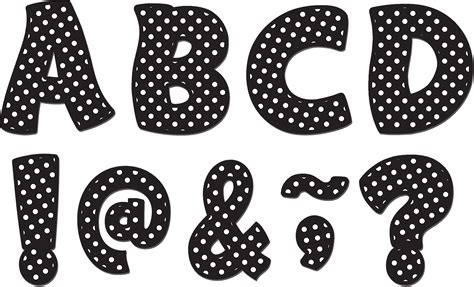 Black Polka Dots Funtastic Font 3 Magnetic Letters Tcr77216