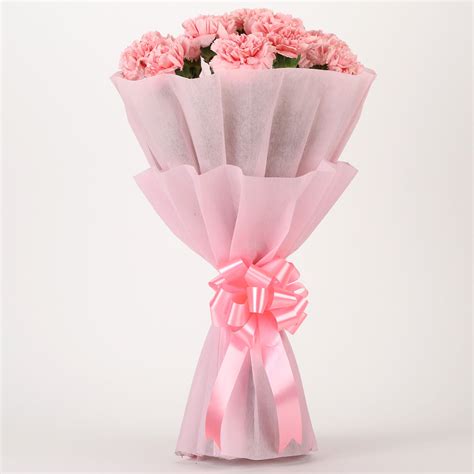 Buysend Pretty Pink Carnations Bouquet Online Ferns N Petals
