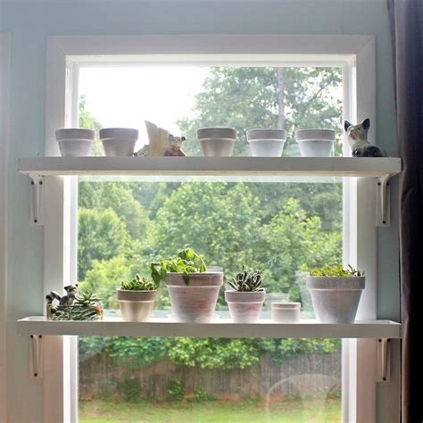 Diy Window Plant Shelf Kitchen Window Shelves Window Plants