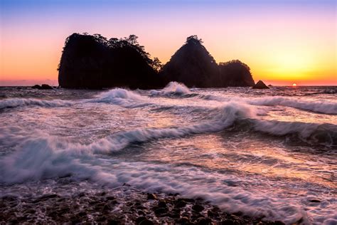 Sea Waves Rocks Sun Sunset Wallpapers Hd Desktop And Mobile