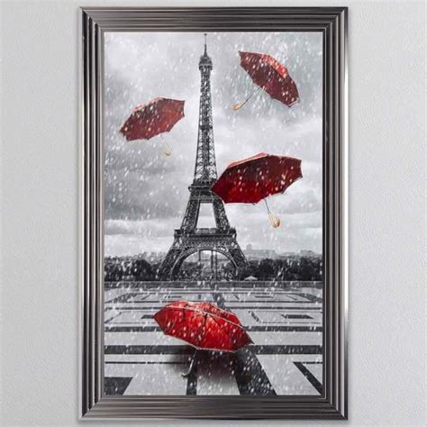Red Umbrellas At The Eiffel Tower Portrait Framed Wall Art Framed Art From Fab Home Interiors Uk