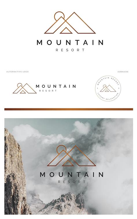 Mountain Logo Design Geometric Logo Design Minimal Logo Etsy