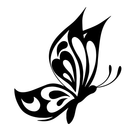 Inwrought butterfly silhouette and flower branch. Tribal Butterfly Insect Silhouette Vinyl Sticker Car Decal