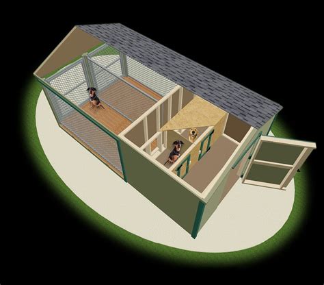 Indooroutdoor Dog Kennel Layout Pf Insideoutside Dog Kennel Barn