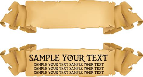 Download Title Banner Png Old Paper Ribbon Vector Full Size Png