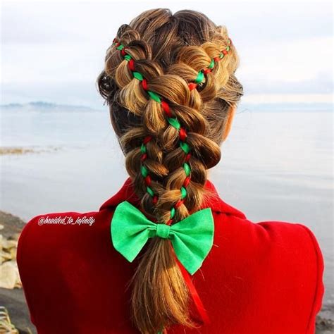 Pretty And Festive Trends And Style Ribbon Hairstyle Braids For Long