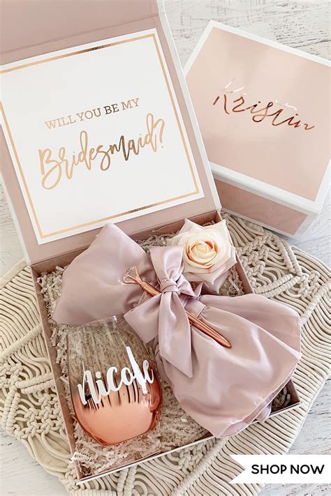 Ask Will You Be My Bridesmaids With A Pretty T Box You Can Fill On