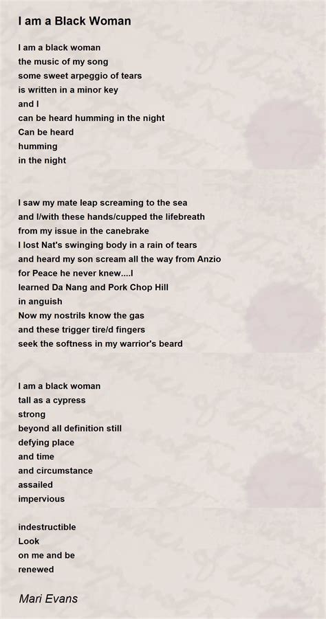 I am a Black Woman Poem by Mari Evans - Poem Hunter