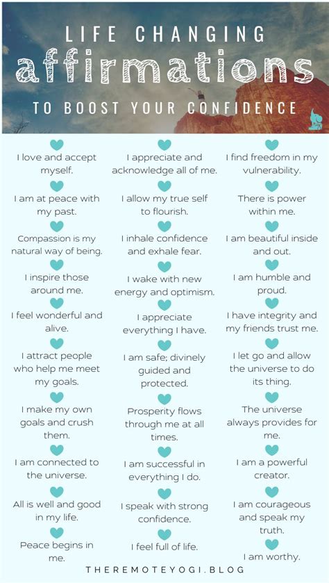 50 Affirmations To Boost Your Confidence Positive Affirmations