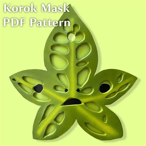 Korok Cosplay Oaki Five Pointed Leaf Mask Pdf Pattern For Eva Foam Etsy