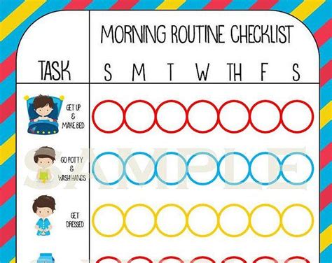 Morning And Bedtime Checklist Printable Morning Routine Etsy