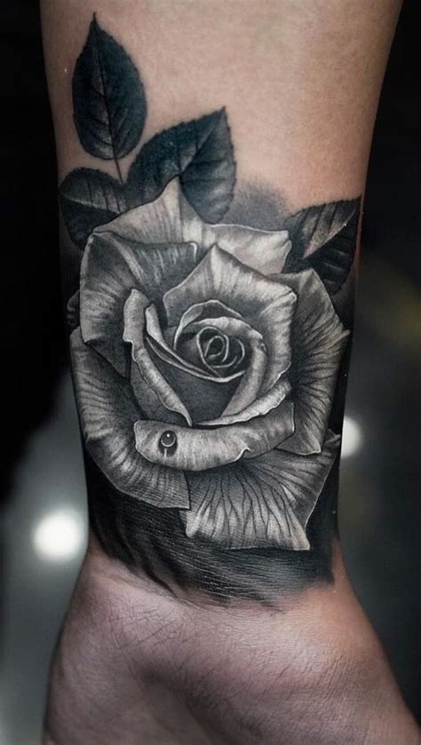 Rose Tattoo Knee Tattoo Black And Grey Tattoo Realistic Tattoo