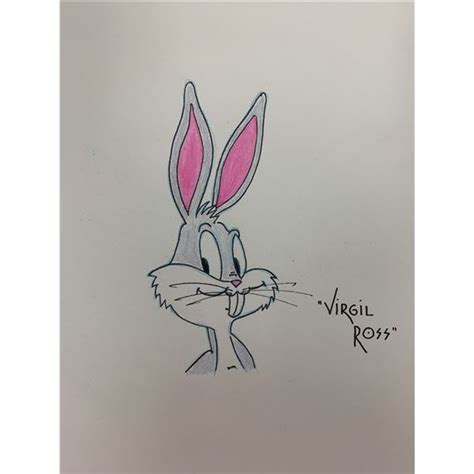 Bugs Bunny Sketch Signed By Virgil Ross