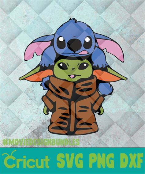 BABY YODA AND STITCH SVG, PNG, DXF, CLIPART FOR CRICUT - Movie Design