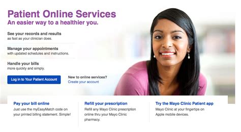 Quick Info Website For The Mayo Clinic Patient Portal